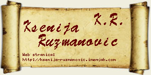 Ksenija Ružmanović vizit kartica